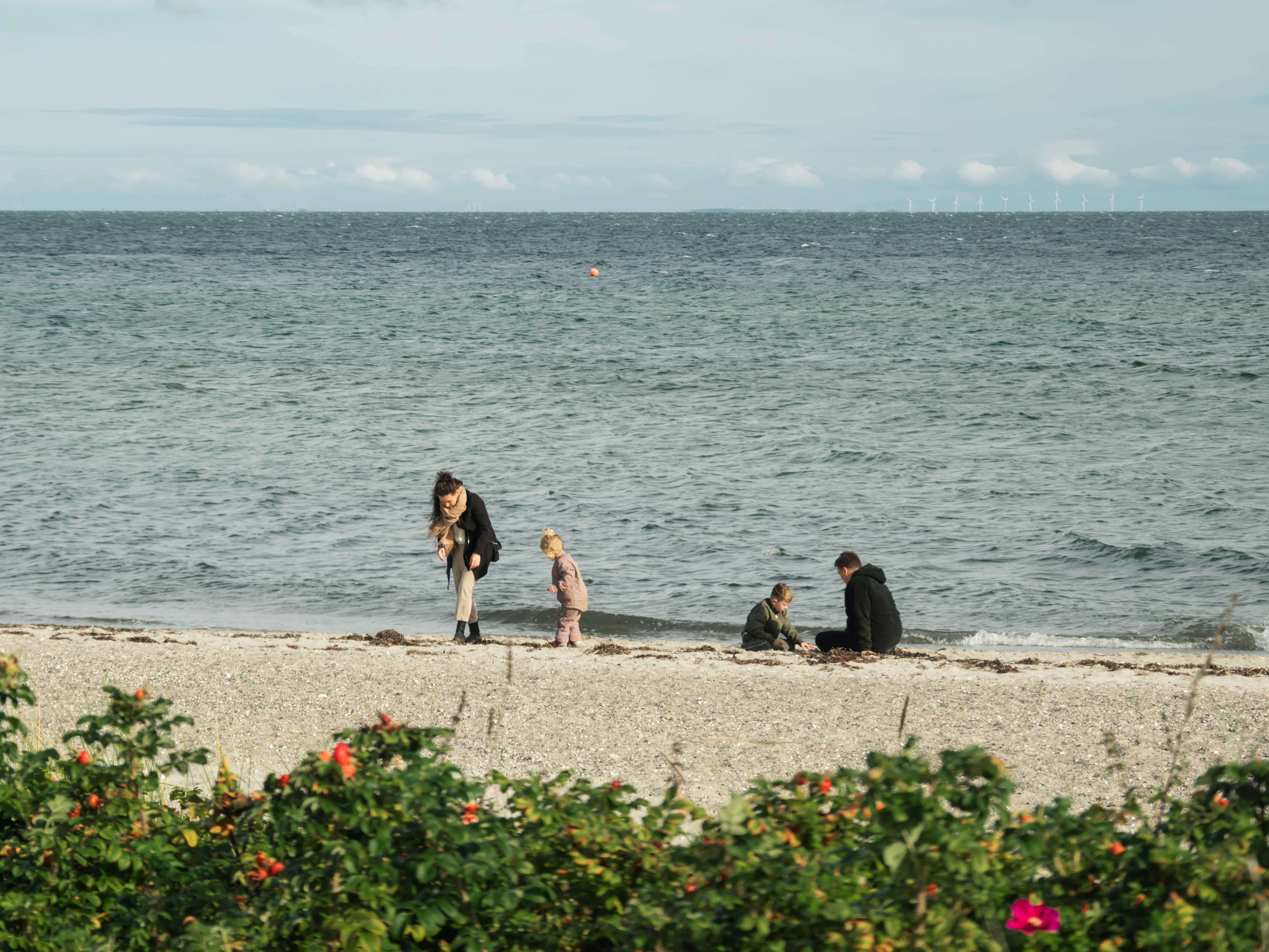 Billede af familie ved Hasmark Strand